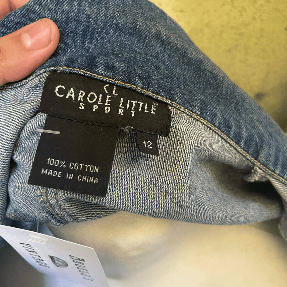 Carole Little Denim Jacket | Patchwork Embroidery | Size 12 | Vintage - Picture 5 of 6
